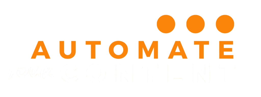 automate content Logo on black background
